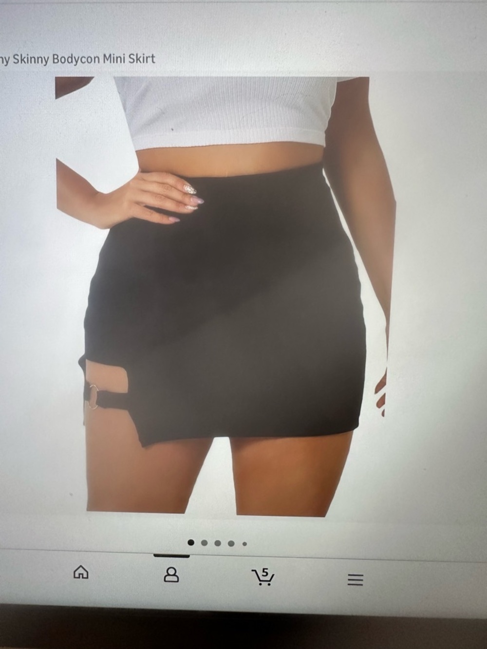 Amazon Black Mini Skirt with Decorative Ring Strap